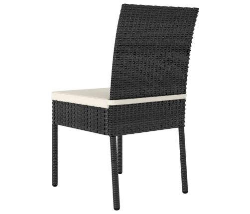 Conjunto de comedor de jardín 5 piezas ratán sintético negro