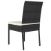 Conjunto de comedor de jardín 5 piezas ratán sintético negro