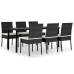 Conjunto de comedor de jardín 7 piezas ratán sintético negro