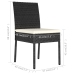 Conjunto de comedor de jardín 7 piezas ratán sintético negro