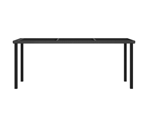 Conjunto de comedor de jardín 7 piezas ratán sintético negro