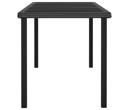 Conjunto de comedor de jardín 7 piezas ratán sintético negro