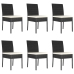 Conjunto de comedor de jardín 7 piezas ratán sintético negro