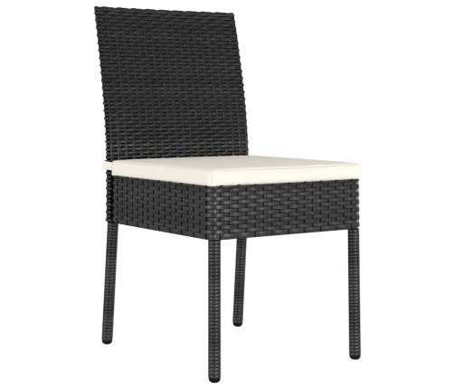 Conjunto de comedor de jardín 7 piezas ratán sintético negro