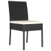 Conjunto de comedor de jardín 7 piezas ratán sintético negro