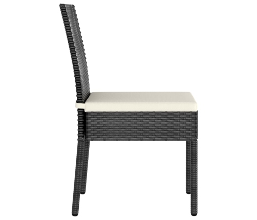 Conjunto de comedor de jardín 7 piezas ratán sintético negro
