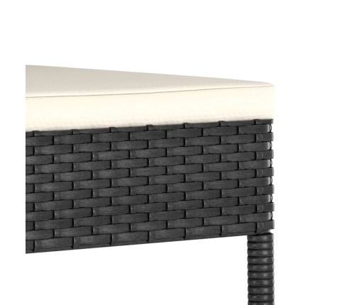 Conjunto de comedor de jardín 7 piezas ratán sintético negro