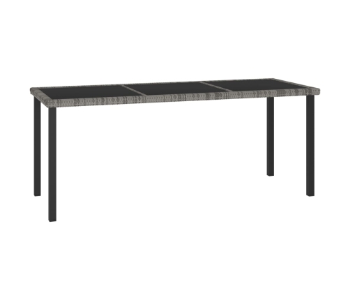Juego de comedor para jardín 9 piezas ratán sintético gris