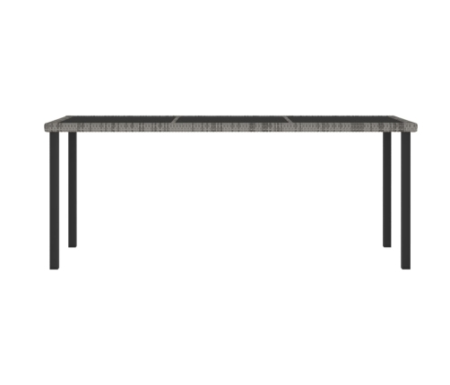 Juego de comedor para jardín 9 piezas ratán sintético gris