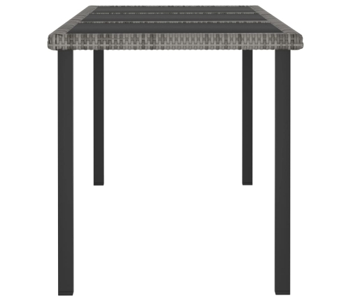 Juego de comedor para jardín 9 piezas ratán sintético gris