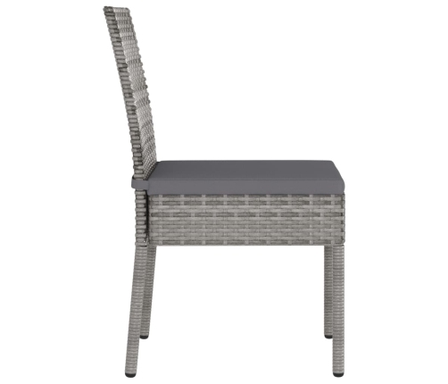 Juego de comedor para jardín 9 piezas ratán sintético gris