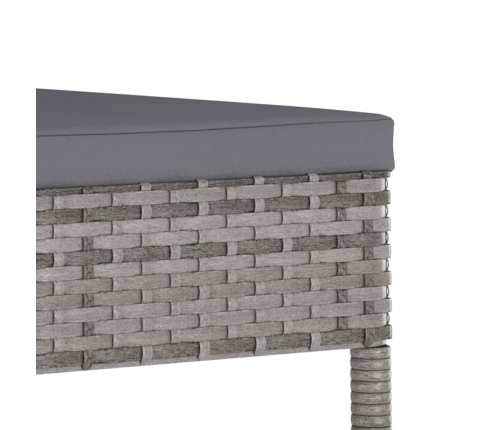 Juego de comedor para jardín 9 piezas ratán sintético gris