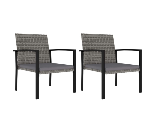 Juego de comedor para jardín 3 piezas ratán sintético gris