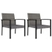 Juego de comedor para jardín 3 piezas ratán sintético gris
