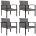 Juego de comedor para jardín 5 piezas ratán sintético gris