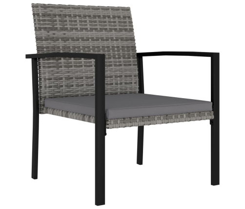 Juego de comedor para jardín 5 piezas ratán sintético gris