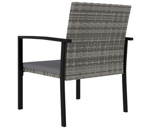 Juego de comedor para jardín 5 piezas ratán sintético gris