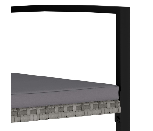 Juego de comedor para jardín 5 piezas ratán sintético gris