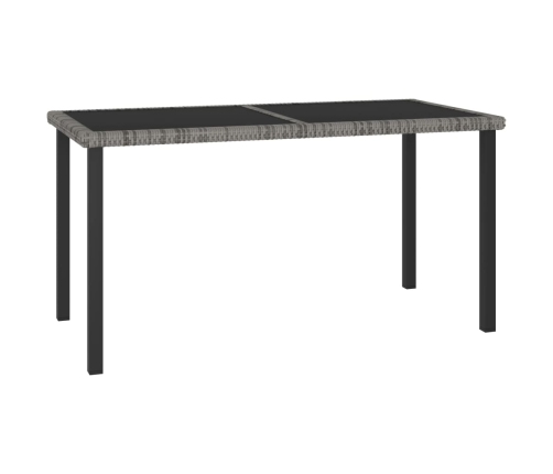 Juego de comedor para jardín 5 piezas ratán sintético gris