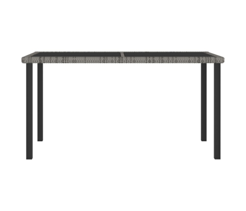 Juego de comedor para jardín 5 piezas ratán sintético gris