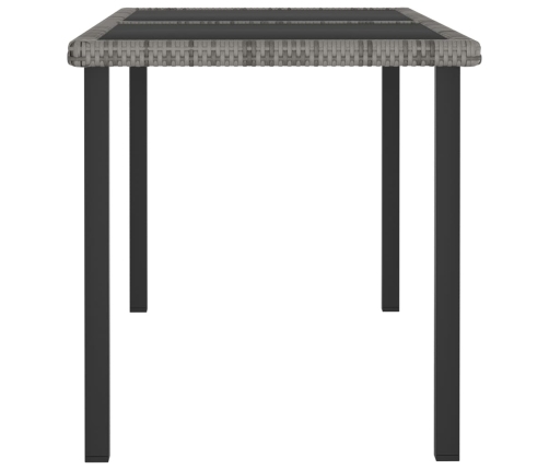 Juego de comedor para jardín 5 piezas ratán sintético gris