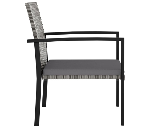 Juego de comedor para jardín 5 piezas ratán sintético gris