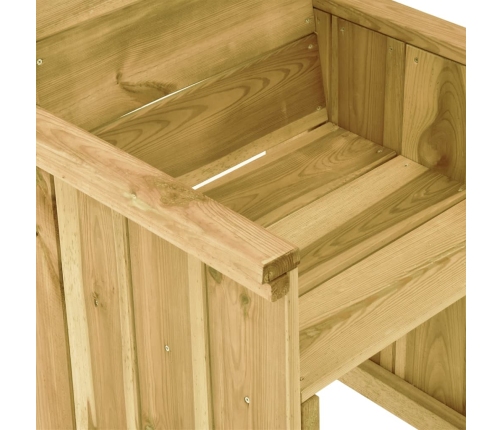 Comedor de jardín 7 pzas con cojines madera de pino impregnada