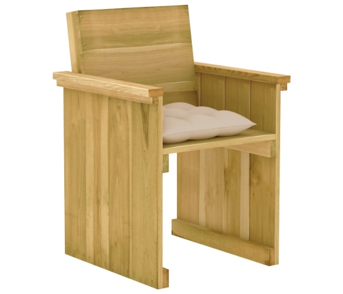 Comedor de jardín 7 pzas con cojines madera de pino impregnada