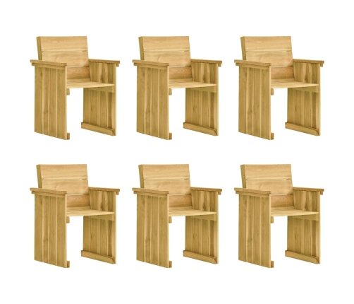 Comedor de jardín 7 pzas con cojines madera de pino impregnada