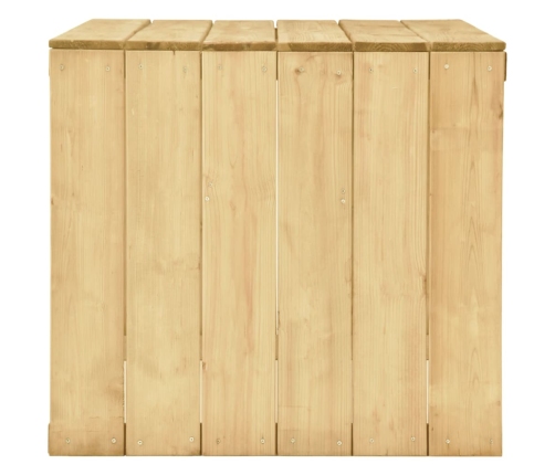 Comedor de jardín 7 pzas con cojines madera de pino impregnada
