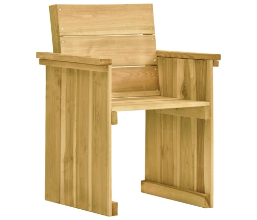 Comedor de jardín 7 pzas con cojines madera de pino impregnada