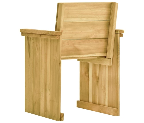 Comedor de jardín 7 pzas con cojines madera de pino impregnada