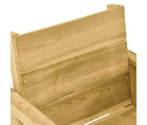 Comedor de jardín 7 pzas con cojines madera de pino impregnada