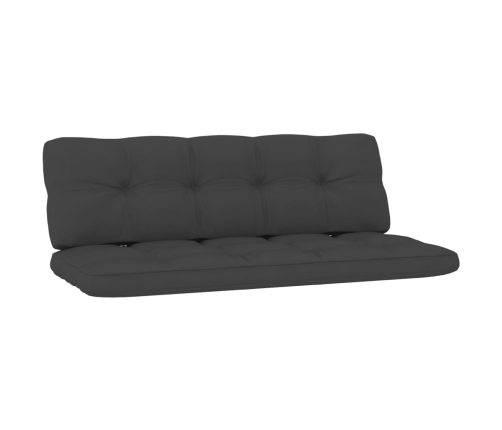 Set muebles de jardín y cojines 3 pzas madera pino impregnada