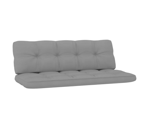 Set muebles de jardín y cojines 3 pzas madera pino impregnada