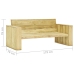 Set muebles de jardín y cojines 4 pzas madera pino impregnada