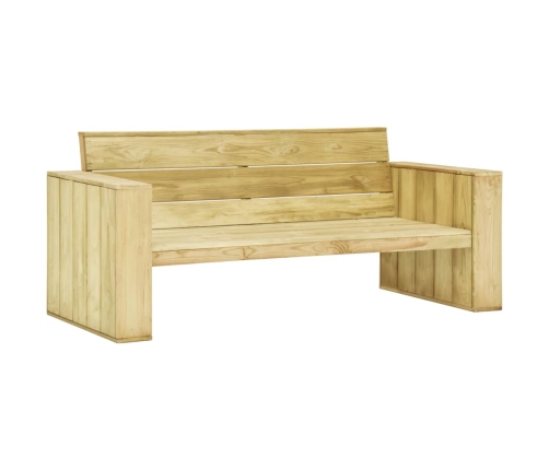 Set de sofás jardín 3 piezas con cojines madera pino impregnada