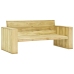 Set de sofás jardín 3 piezas con cojines madera pino impregnada