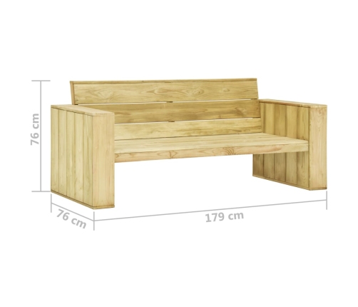 Set de sofás jardín 3 piezas con cojines madera pino impregnada