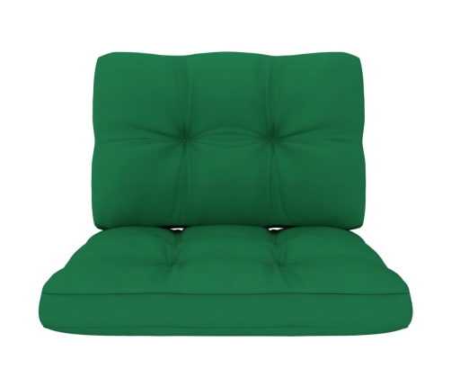 Set muebles de jardín y cojines 3 pzas madera pino impregnada