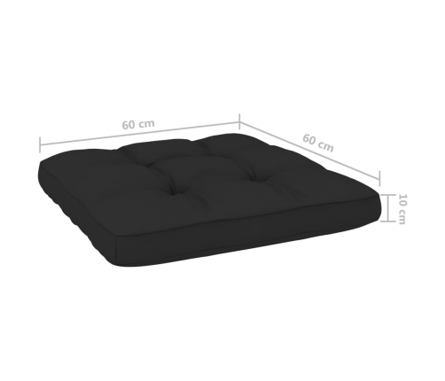 Set muebles de jardín y cojines 3 pzas madera pino impregnada