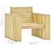 Set muebles de jardín y cojines 3 pzas madera pino impregnada