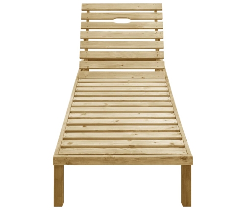 vidaXL Tumbona con cojín beige madera de pino impregnada