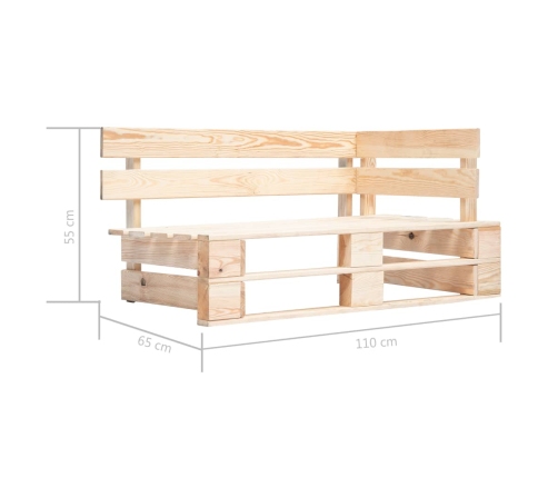 Sofá de esquina de palets de jardín madera de pino impregnada