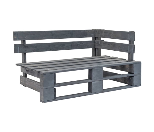 Sofá de palets 2 plazas cojines gris madera de pino impregnada