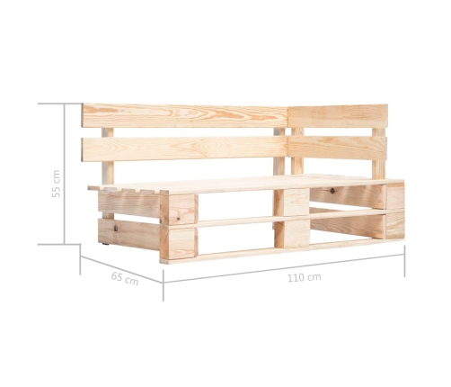 Sofá de palets 2 plazas cojines madera de pino impregnada