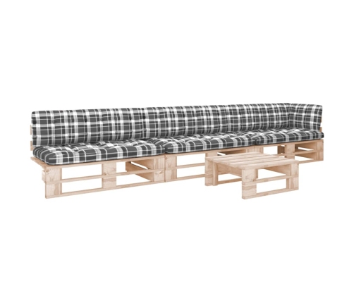 Muebles de palets 4 pzas y cojines madera pino impregnada