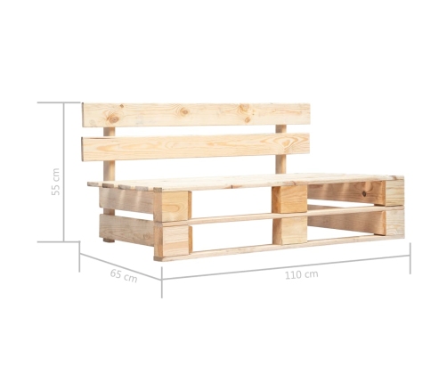 Muebles de palets 6 pzas y cojines madera pino impregnada