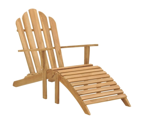 vidaXL Silla Adirondack con reposapiés de madera maciza de teca