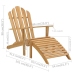 vidaXL Silla Adirondack con reposapiés de madera maciza de teca